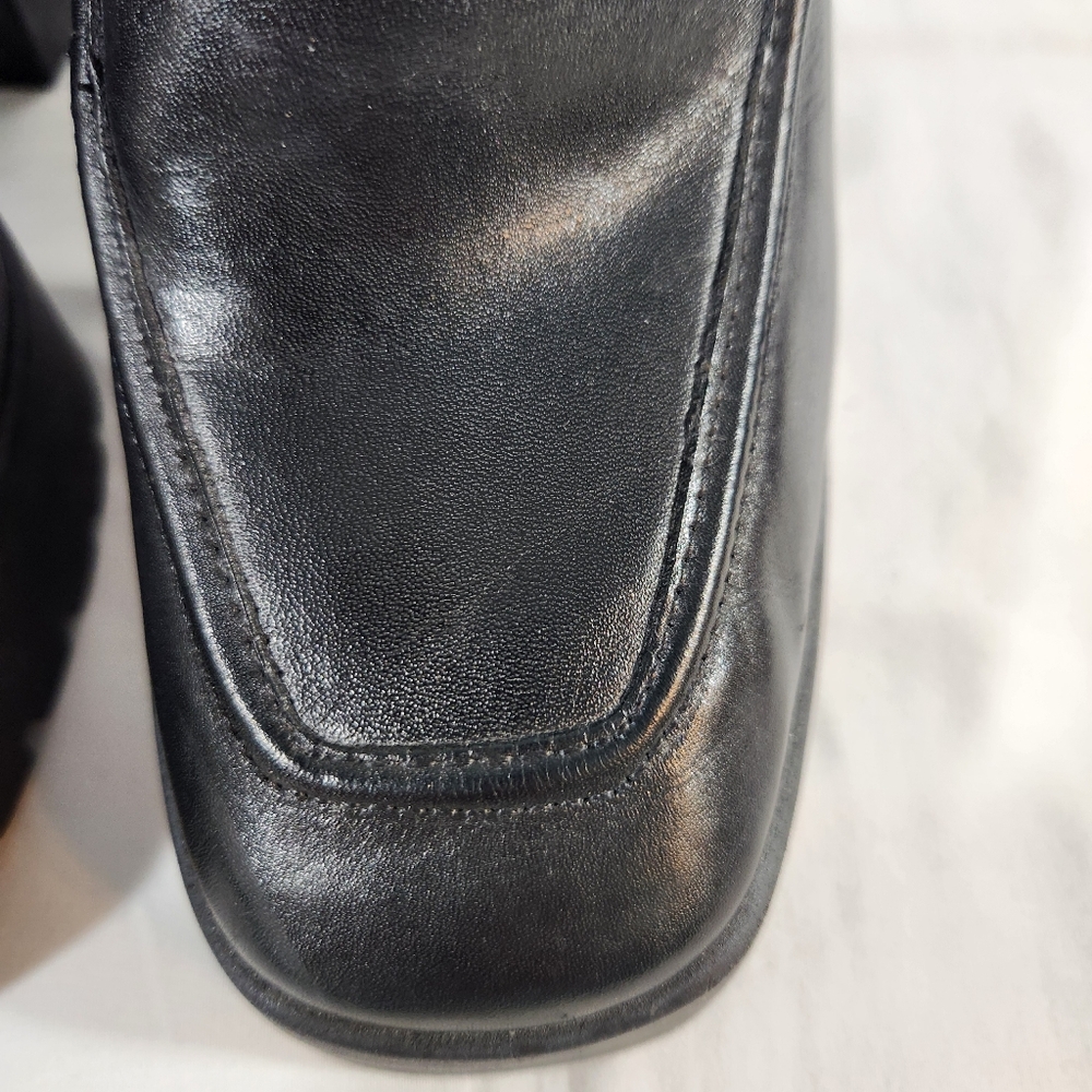 Schutz Black Taliani Leather Lace Up Platform Boots Size 9 - Picture 13 of 13